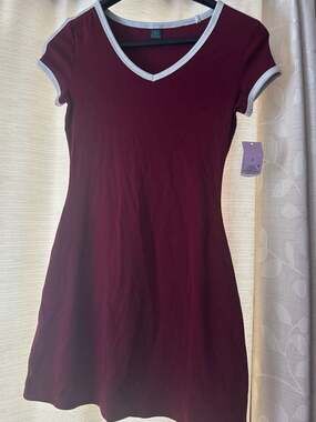 Wild Fable Women's Short Sleeve V-Neck Ribbed Bodycon Mini Dress with Contrast T